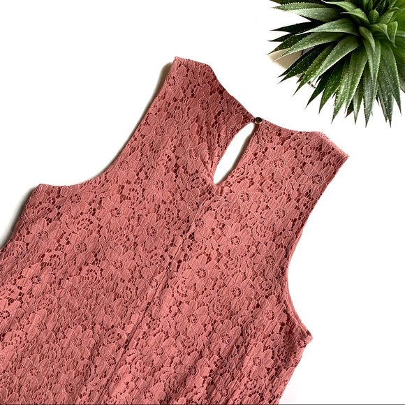 Annabella Pink Sleeveless Lace Overlay Mini Dress - Picture 2 of 8